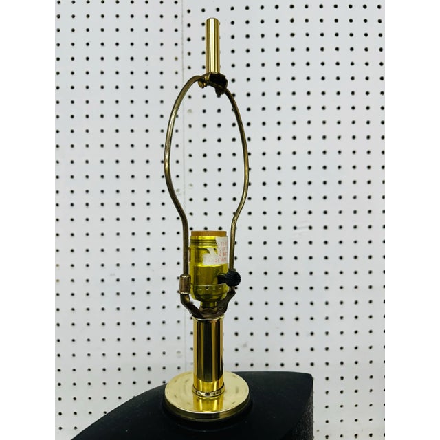 1990s Post Modern Clover Lamp Company Black & Brass Table Lamps - Set of 2 For Sale - Image 5 of 7