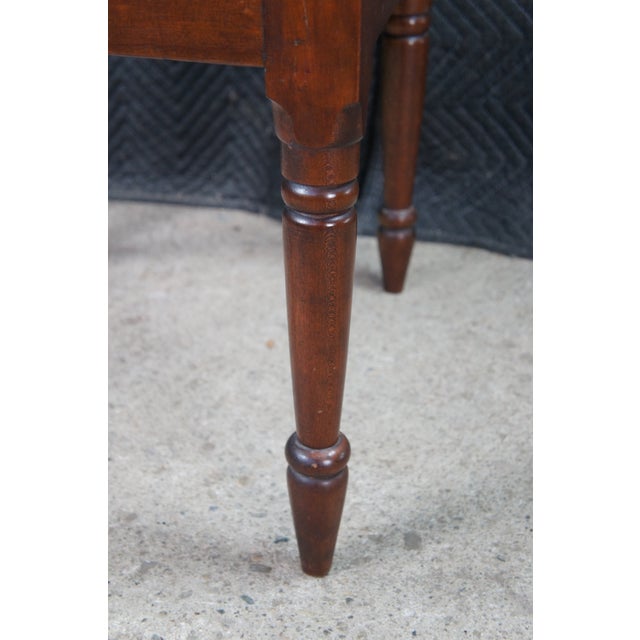 Antique Early American Cherry Three Drawer Silver Chest Side Table Stand 31" For Sale - Image 10 of 14