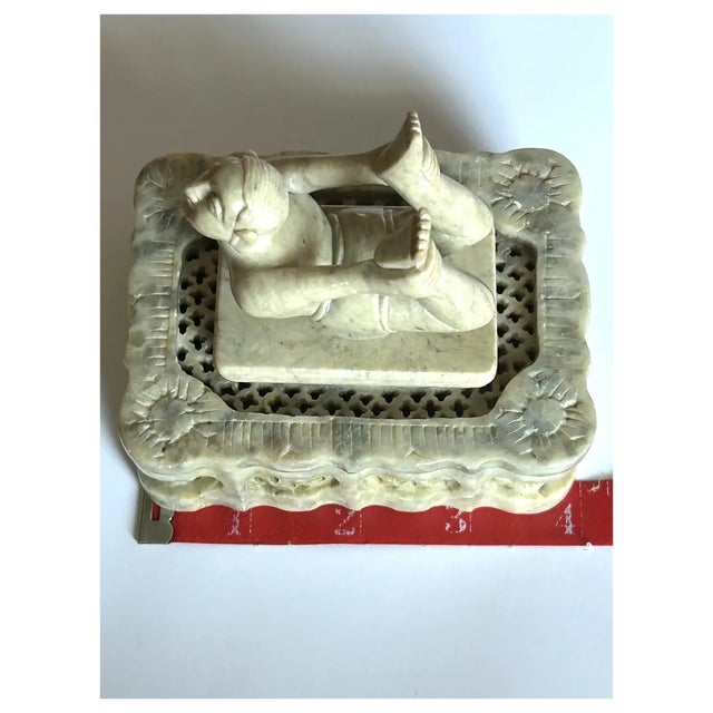 2000 - 2009 Rare, Ooak, Soapstone, Yogi, Trinket Box For Sale - Image 5 of 7