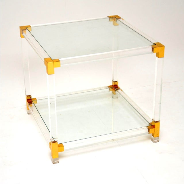 Glass Vintage Glass and Acrylic Coffee Table, 1970s For Sale - Image 7 of 7