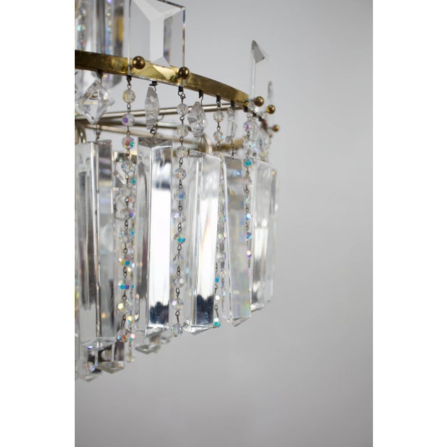Silver Cut Lead Crystal Chandelier For Sale - Image 8 of 12