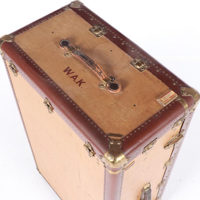 Antique Hartmann Canvas & Leather Wardrobe Steamer Trunk Chairish