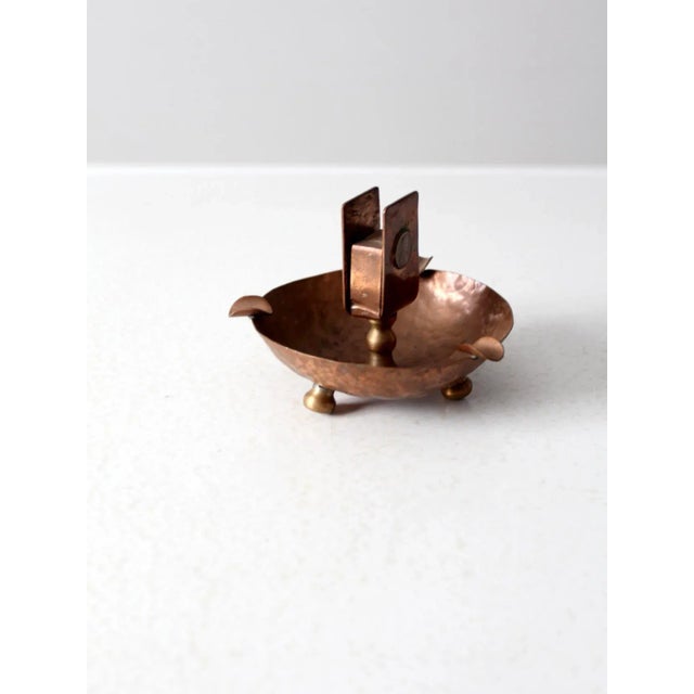 Antique Copper Match Holder Ashtray For Sale - Image 4 of 12