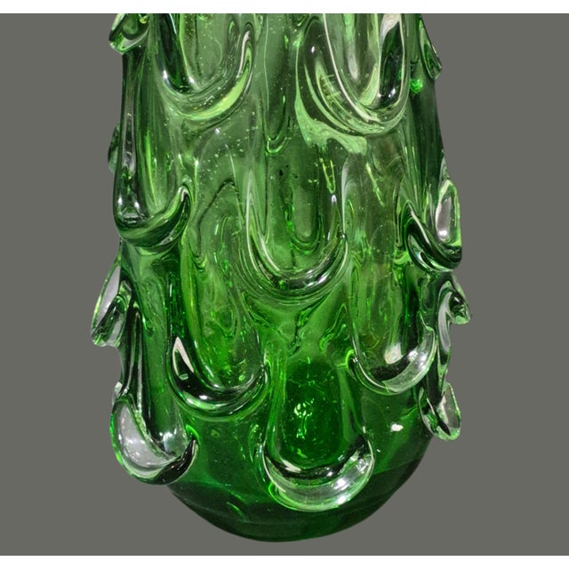 Contemporary Hand Blown Italy Art Glass Green Christmas Tree 16.5'' High For Sale - Image 3 of 10