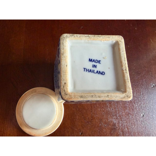 Blue and White Porcelain Ink Pot from Thailand.