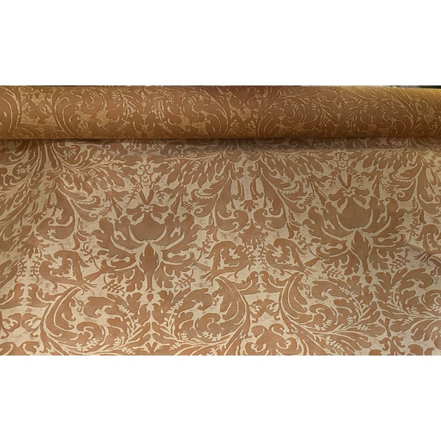 1980s Mariano Fortuny Lucrezia Hand Printed Italian Fabric - by the Yard For Sale - Image 5 of 5