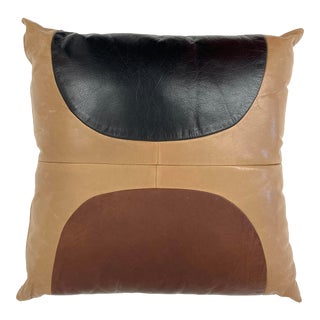 Abstract Leather Pillow 2 Sided For Sale