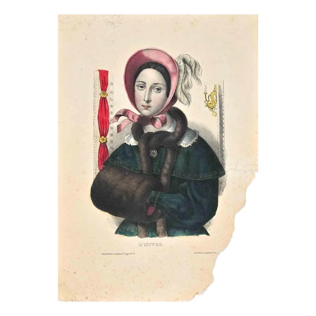 L'Hiver, Original Lithograph, Late 19th-Century For Sale