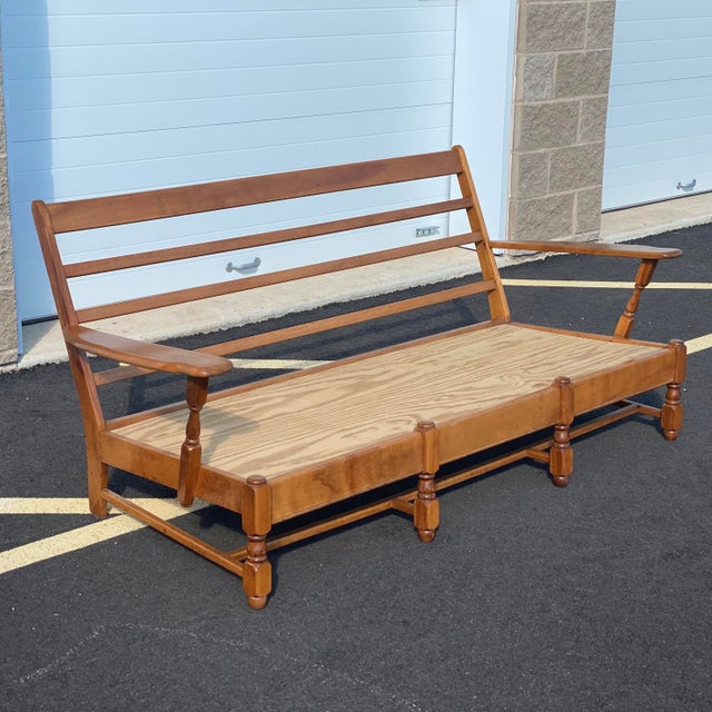 Heywood Wakefield Solid Maple Paddle Arm Sofa Chairish