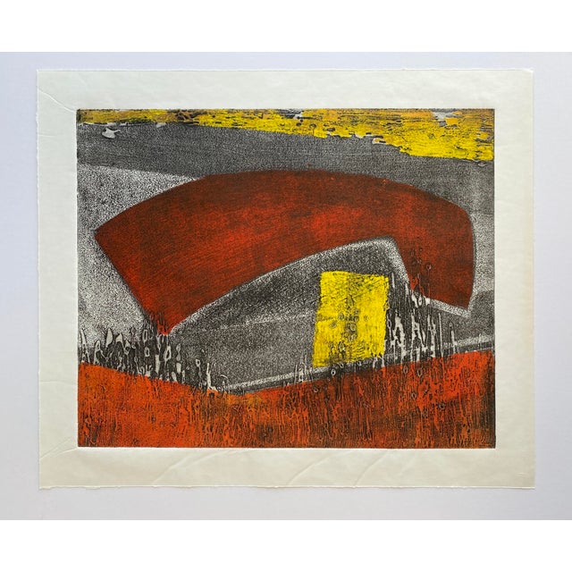 Mid 20th Century Mid-Century Abstract Etching With Aquatint For Sale - Image 5 of 5