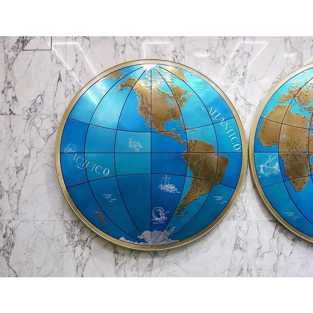 Large Mid-Century Austrian World Map Wall Globe, 1950s For Sale - Image 4 of 11