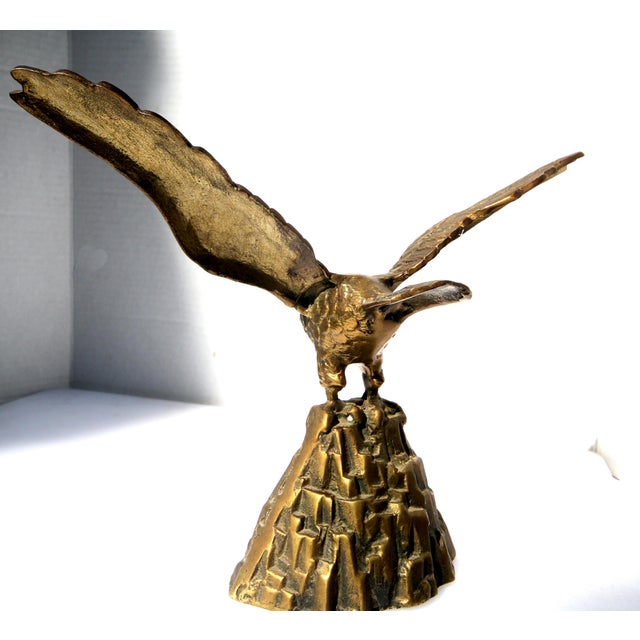 1970s U S Olympic Team Medal Winner's Sculpture Solid Brass Eagle Statue For Sale - Image 12 of 17
