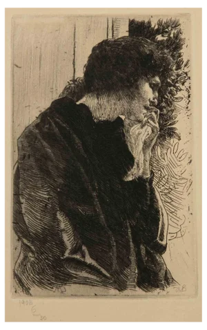 Albert Besnard, Sadness, Etching, 1909