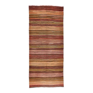 Mid 20th Century Vintage Striped Turkish Kilim Rug For Sale