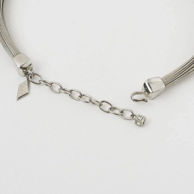 Thierry Mugler Silvered Metal Multi-Strand Wire Choker Necklace For Sale - Image 10 of 11