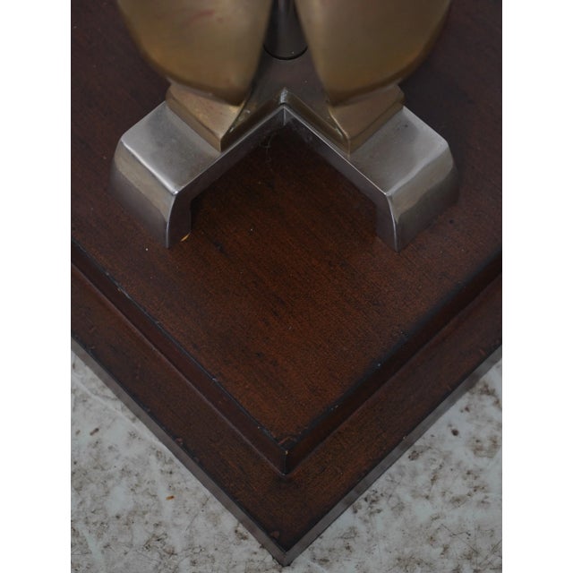 Brass Steel & Brass Quality Floor Lamp W. Shade For Sale - Image 8 of 13