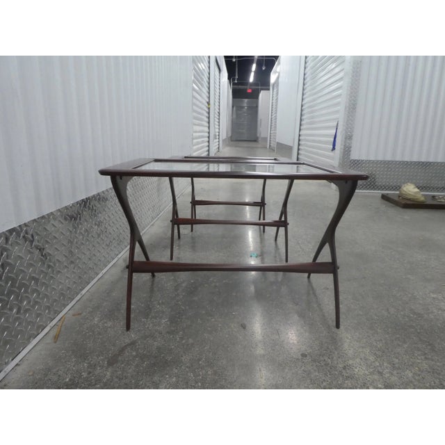 Brown Italian Mid Century Nesting Tables Manner of Ico Parisi - Set of 3 For Sale - Image 8 of 13