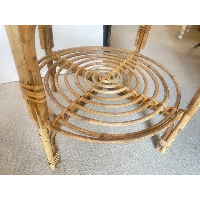 Vintage Rattan Tray Tables, Glass Insert, a-Pair For Sale - Image 11 of 14
