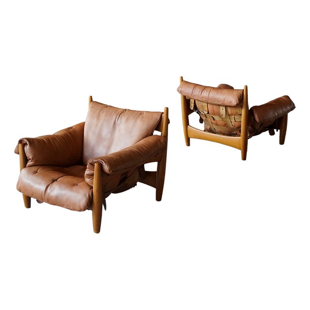 Sheriff Lounge Chairs by Sergio Rodrigues for Isa Bergamo, Italy, 1970s, Set of 2 For Sale