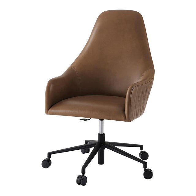 Modern Leather Quilted Desk Chair Chairish