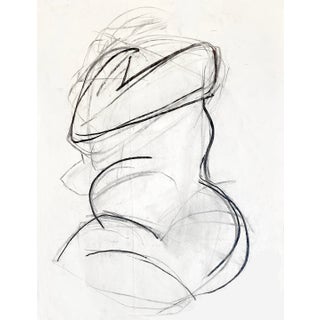 Abstract Minimal Charcoal Drawing of Female Torso / Curvaceous For Sale