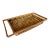 1970's Hand Woven Rattan Tea Tray With Handles - "Tea Please" in Chinese For Sale