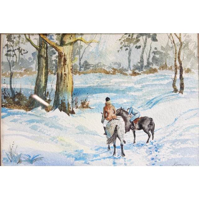 Realism Late 20th Century Through the Woods - Original Watercolor on Paper Signed For Sale - Image 3 of 7