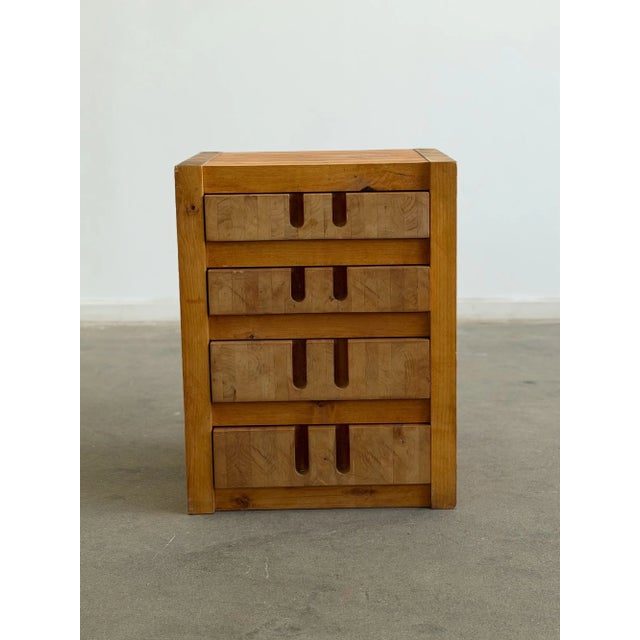 1970s Artisanal Reclaimed Wood Quad-Drawer Accent Chest For Sale - Image 4 of 11