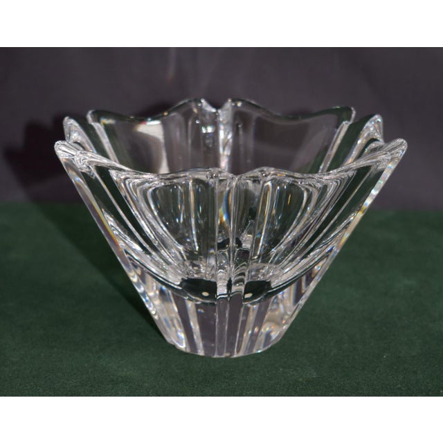 Modern Orrefors Crystal Bowl Lars Hellsten Orion Heavy Sticker Signed For Sale - Image 3 of 15