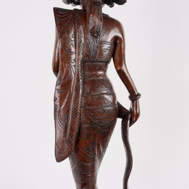 Antique Female Figure in Wood, Indonesia, 20th Century For Sale - Image 12 of 14