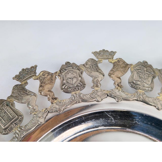 900 Pure Silver Platter from Florentina, Bogota, Colombia, 1970s For Sale - Image 14 of 18