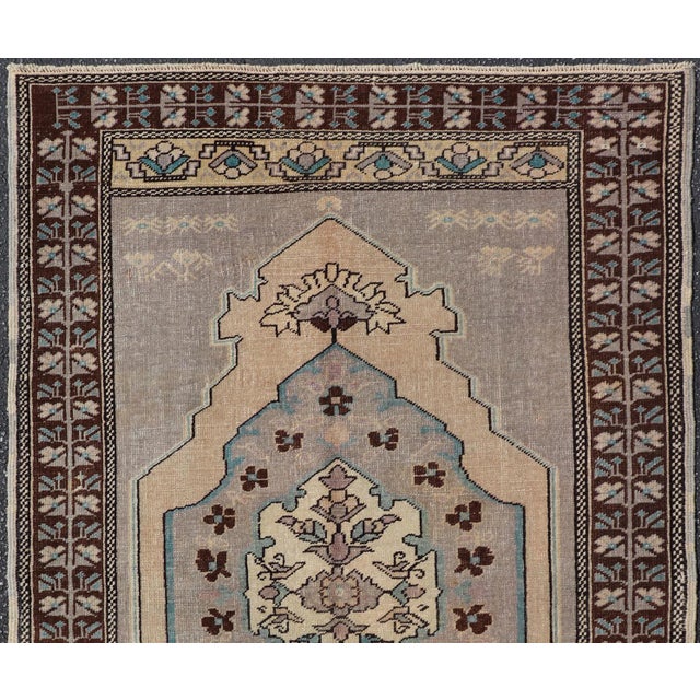 Vintage Turkish Medallion Oushak Area Rug in Gray, Taupe, Brown and Cream For Sale - Image 10 of 13
