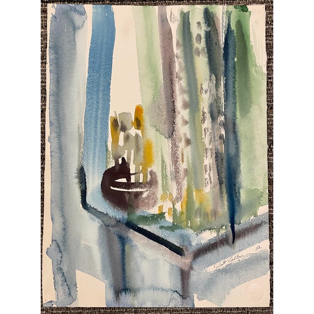 Mid-Century Modern 1952 Robert Colborne Mid Century Still Life Watercolor For Sale - Image 3 of 3