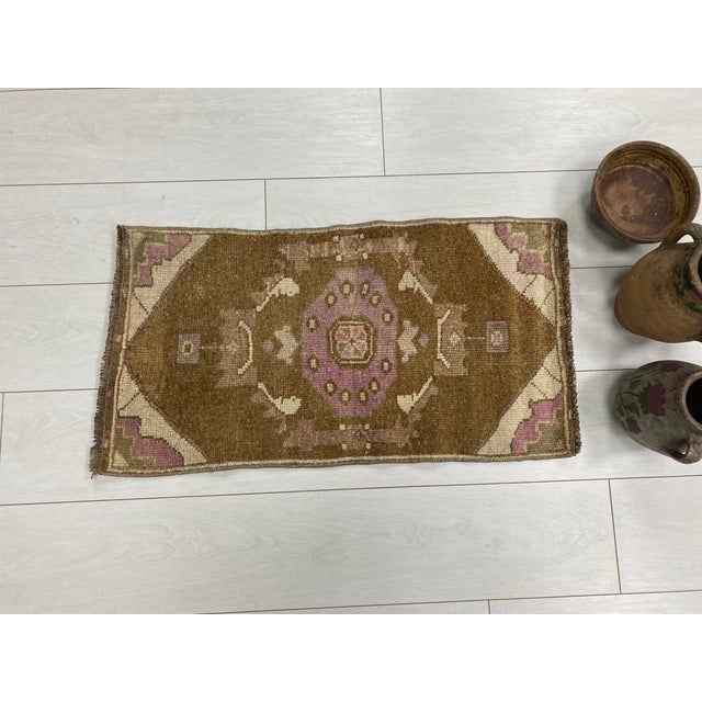 Brown Handknotted Area Rug For Sale - Image 4 of 5