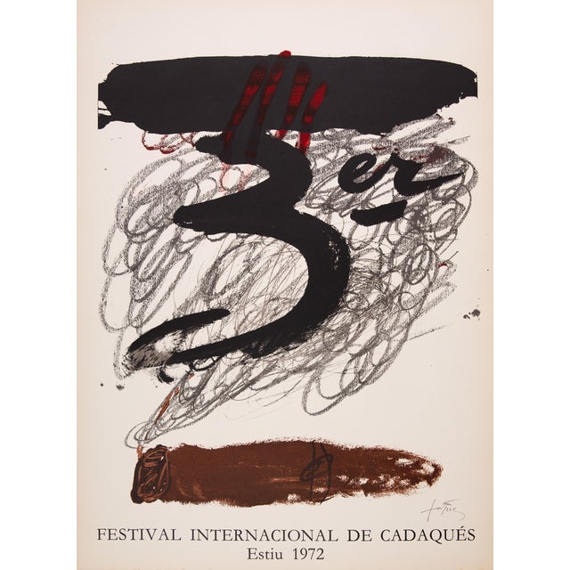 Antoni Tapies, Cadaques Festival, Original Signed Lithograph For Sale