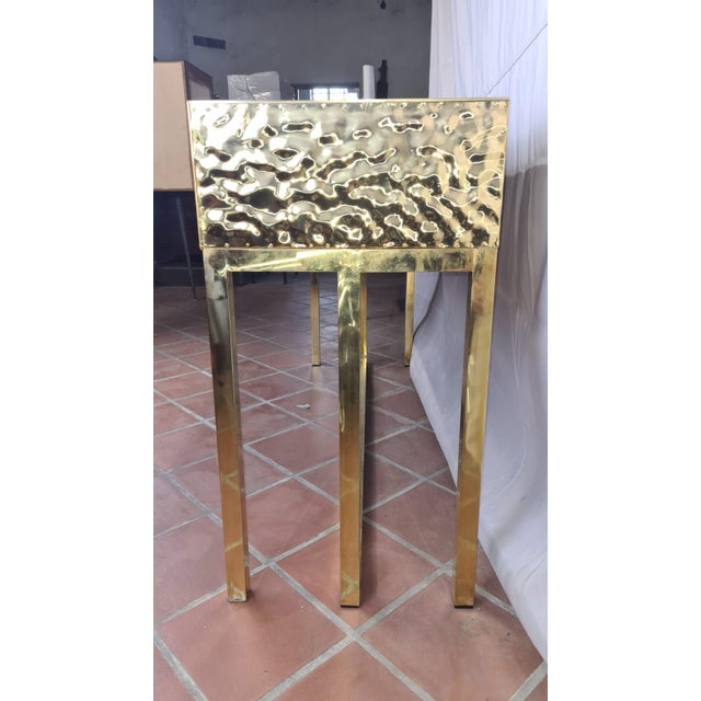 Blue Vanity Console Table with Hand-Painted Glass from Justfurnituress SRL For Sale - Image 8 of 18