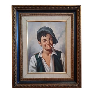 Framed Vintage Oil Painting on Canvas Signed by Artist For Sale