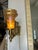 Vintage Brass Scissor Wall Lamp With Iridescent Glass Shade For Sale - Image 11 of 13