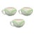 Cabbage Ware Green and Cream Coffee Cups or Soup Mugs - Set of 3 For Sale