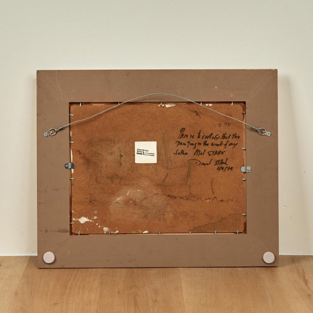 Vintage Tropical Landscape Painting With Houses by Melville F. Stark For Sale - Image 10 of 12