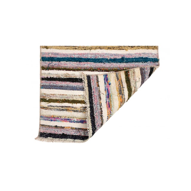 Mid-Century Modern Mini Vintage Decorative Rag Rug - 1`9″ X 2`6″ For Sale - Image 3 of 3