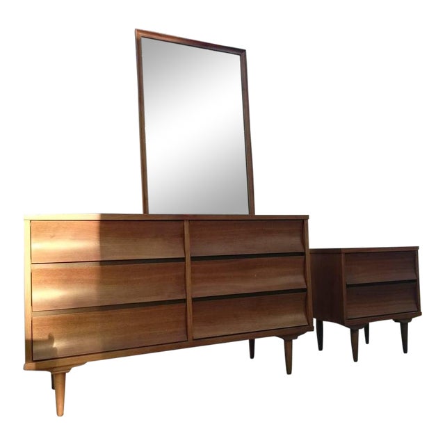 Mid-Century Modern Johnson Carper Bedroom Set- 2 Pieces ...