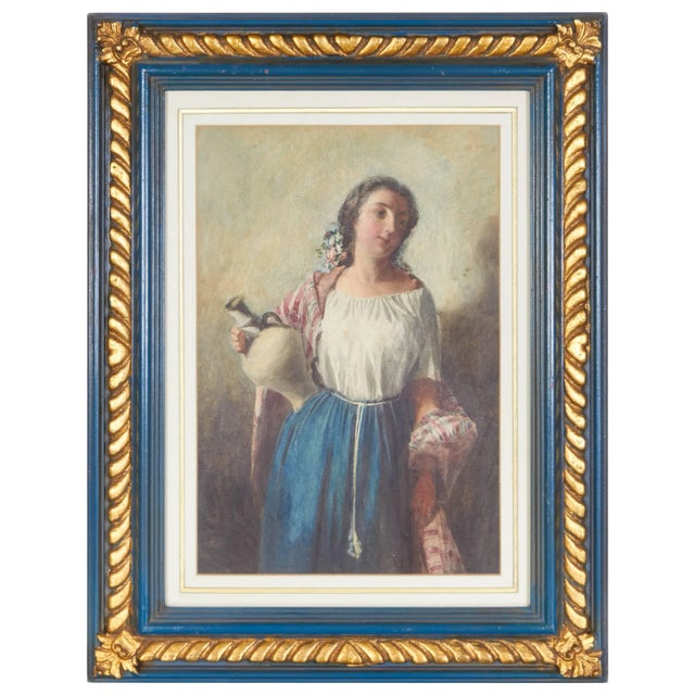 White Young Woman With Jug and Shawl by Arturo Faldi For Sale - Image 8 of 8