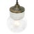 White Porcelain Clear Glass Vintage Industrial Brass Pendant Lights For Sale - Image 4 of 8