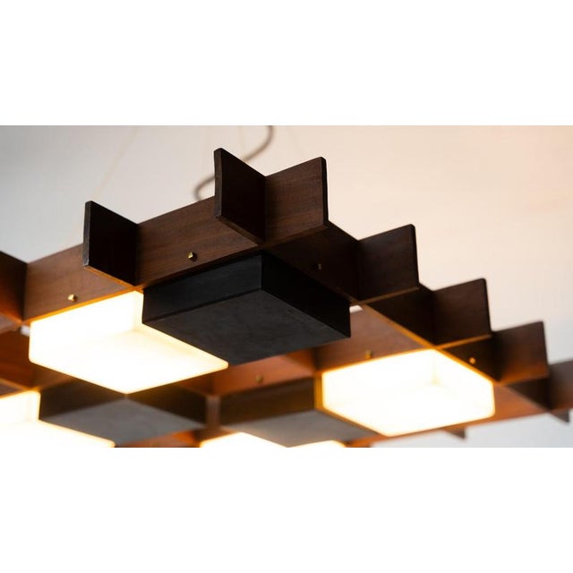 Hanging Light in Wood and Acrylic Glass by Angelo Brotto for Esperia, Italy, 1950s For Sale - Image 15 of 17