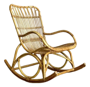 Vintage Boho Loop Rattan Rocking Chair