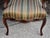 Vintage Tuscan Style Mahogany Accent Chair W/Stripe Fabric For Sale - Image 4 of 12
