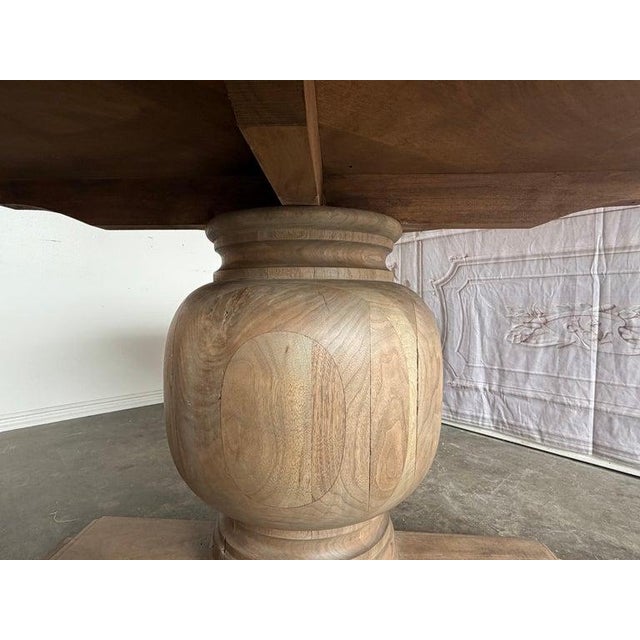 Rustic Walnut Pedestal Dining Table by Miamar Home For Sale - Image 11 of 17