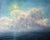 Beyond by Brian Sostrom | Acrylic on panel Cloudy sky over a calm ocean with sunlight. For Sale