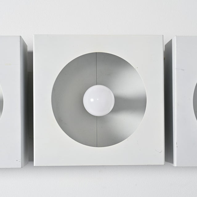 White Metal Sconces by Guy Bertrand for Disderot, 1965, Set of 4 For Sale - Image 12 of 13